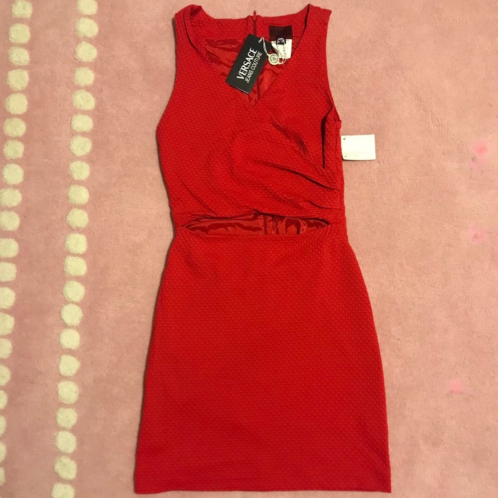 Authentic Versace cutout dress. Red sz42